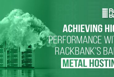 Illustration showing high-performance server racks in a modern India data center, highlighting RackBank's bare metal hosting solutions with icons for speed, reliability, customization, and enterprise-grade security