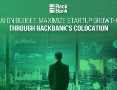 Modern Indian data center with rows of servers, representing affordable and scalable AI startup infrastructure at RackBank