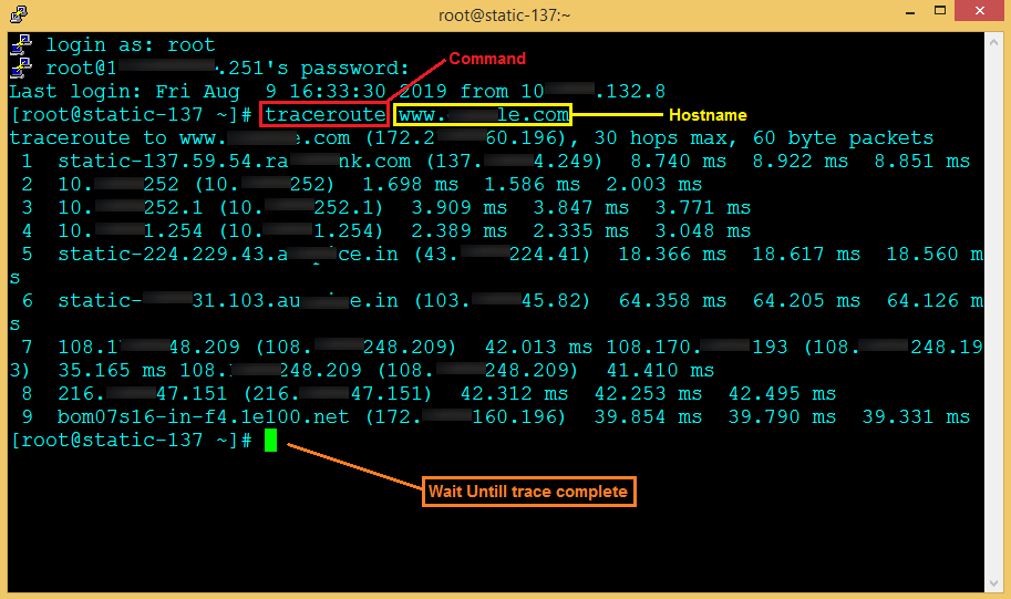How to get traceroute in linux